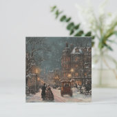 Britse Winter Oudejaars Kerstmis Feestdagenkaart (Staand voorkant)