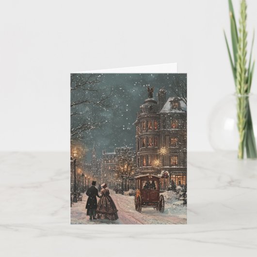 Britse Winter Vintage Kerst Klassieker Kaart (Voorkant)