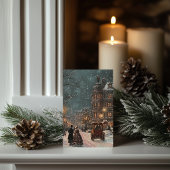 Britse Winter Vintage Kerst Klassieker Kaart