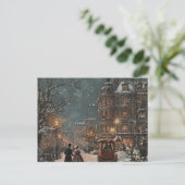 Britse Winter Vintage Kerstmis Feestdagenkaart (Staand voorkant)