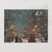 Britse Winter Vintage Kerstmis Feestdagenkaart (Voorkant)