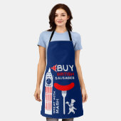 Britse worst en mash keuken schort (Gedragen)