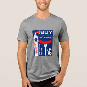 Britse worst en mash keuken Tri-Blend shirt
