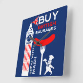 Britse worst en mash keuken vierkante klok (Hoek)