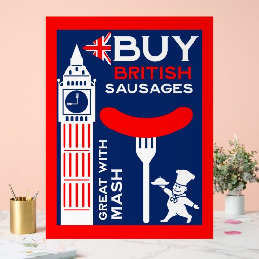 Britse worsten eten nostalgie acryl bord (Huwelijk)