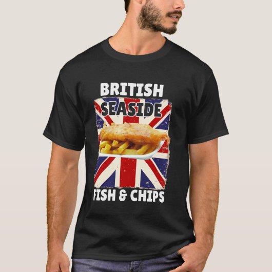 Britse Zeevis en Chips - UK Chip Shop Opname T-shirt (Voorkant)