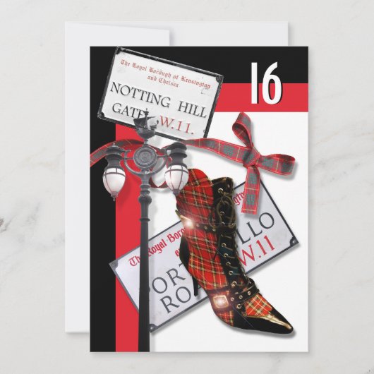 Britse "zoete zestien" mode shopping party kaart (Voorkant)