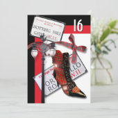 Britse "zoete zestien" mode shopping party kaart (Staand voorkant)