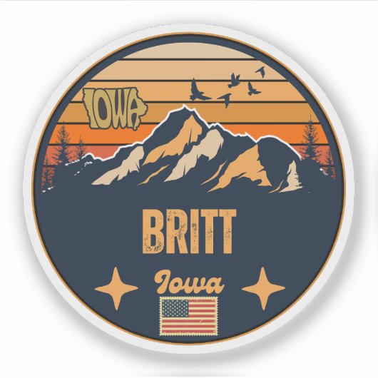 Britt, Iowa, Verenigde Staten Sticker (Voorkant)