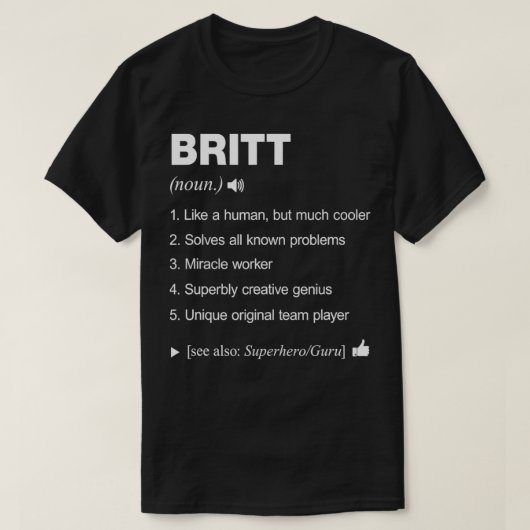 Britt Name Definition Betekenis Familie Funny T-shirt (Design voorkant)