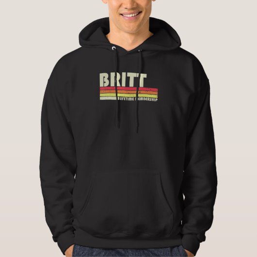 Britt Surname Retro 80-90-jarige Reuni Hoodie (Voorkant)