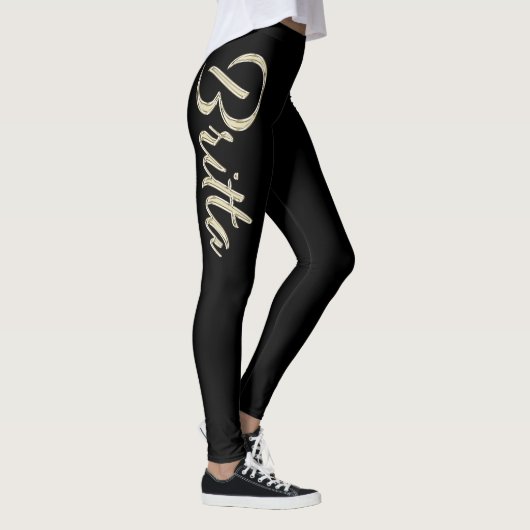Britta white gold Handwriting Hose Leggings (Rechts)