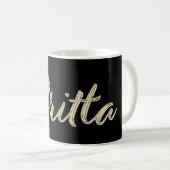 Britta white gold Handwriting Tasse Kaffeetasse Koffiemok (Voorkant rechts)