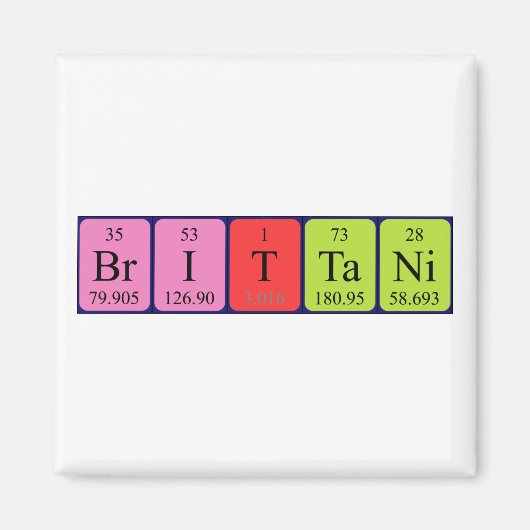 Brittani periodiek table name magnet (Voorkant)