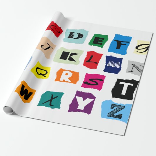 brittannië Alphabet-ontwerp op Cadeaupapier (Uitgerold)