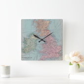 Brittannië Map Clock Vierkante Klok (Huis)