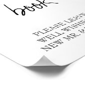 Brittany Black Calligrafie Huwelijksgastenboek Han Poster (Hoek)