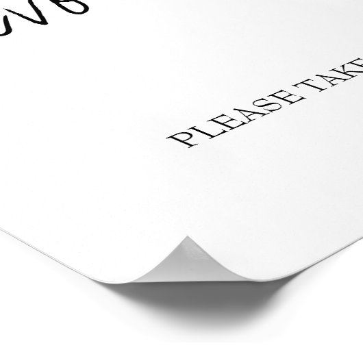 Brittany Black Calligrafie Huwelijksgunsten Bord Poster (Hoek)