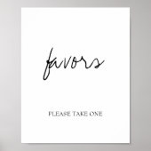 Brittany Black Calligraphy Bruiloft Favoren Bord Poster (Voorkant)