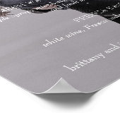 Brittany Black White Cocktails Menu Huwelijksbord Poster (Hoek)