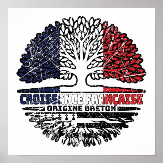 Brittany Breton French Tree Roots Flag Poster (Voorkant)