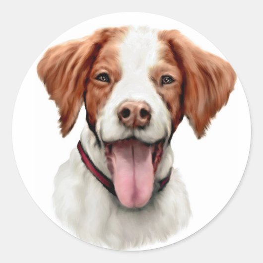 Brittany Bust Ronde Sticker (Voorkant)