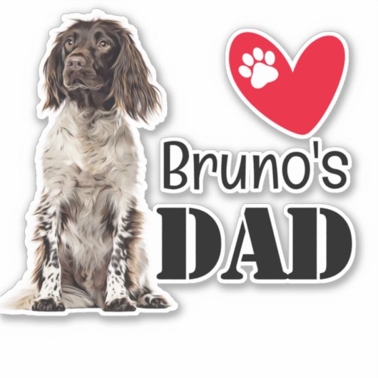 Brittany Dad Personalized Sticker (Voorkant)