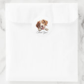 Brittany Dog bedankt Ronde Sticker (Tas)