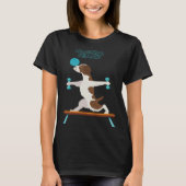Brittany Dog Fun Gym Working out Balanced & Brilli T-shirt (Voorkant)
