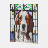 Brittany Dog "Glas in lood" Glas Ornament (Voorkant links)
