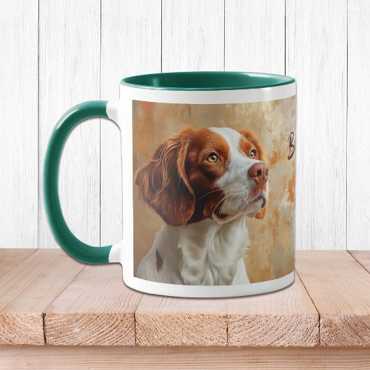 Brittany Dog impressionistische verf Mok