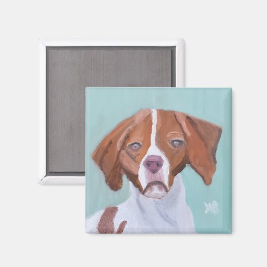 Brittany Dog Magneet (Voorkant / Achterkant)