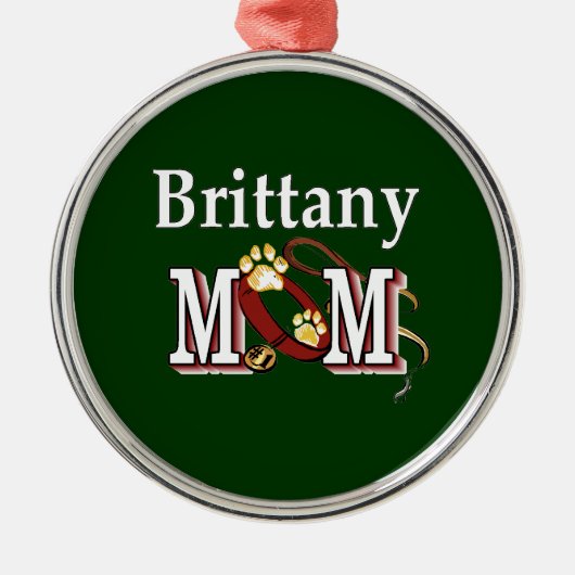 Brittany Dog MOEDER Metalen Ornament (Voorkant)