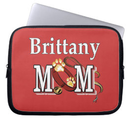 Brittany Dog MOM Laptop Sleeve