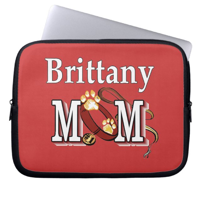 Brittany Dog MOM Laptop Sleeve (Voorkant)