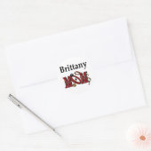 Brittany Dog MOM Ronde Sticker (Envelop)