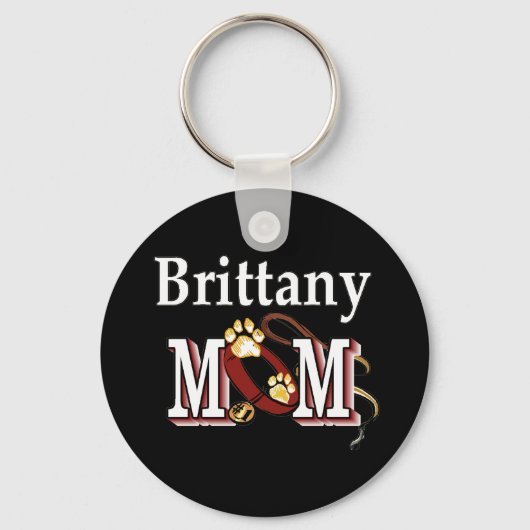 Brittany Dog MOM Sleutelhanger (Voorkant)