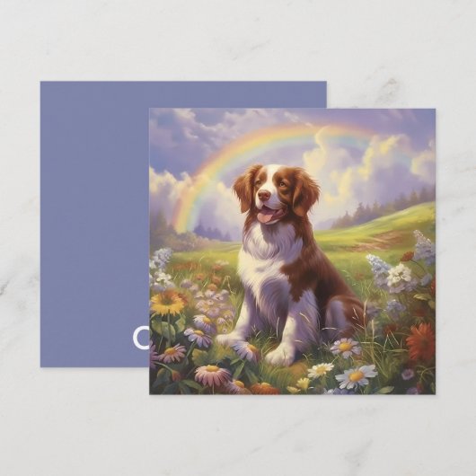 Brittany Dog Rainbow Bridge Aangepaste naam Memori (Voorkant / Achterkant)