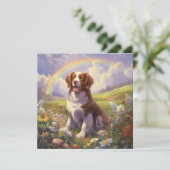 Brittany Dog Rainbow Bridge Aangepaste naam Memori (Staand voorkant)