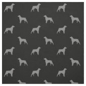 Brittany Dog Silhouettes Grey and Black Patterned Stof (Swatch)