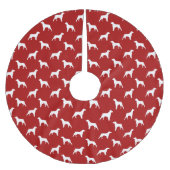 Brittany Dog Silhouettes Pattern Red Kerstboom Rok (Voorkant)