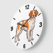 Brittany Dog Wall Clock Hunting Pet Home Decor Grote Klok (Hoek)
