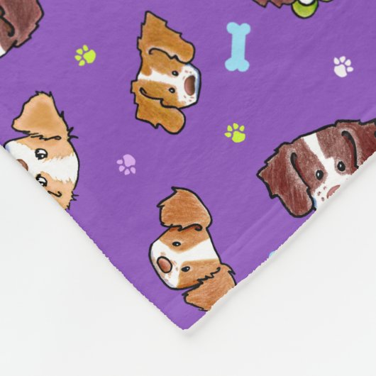 Brittany Dogs KiniArt Fleece Blanket (Hoek)