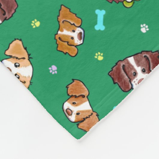 Brittany Dogs KiniArt Fleece Blanket Deken (Hoek)