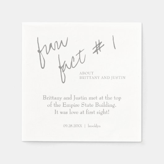 Brittany Eenvoudig Zilver Leuk Feit #1 Huwelijk Servet (Voorkant)