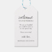 Brittany Elegant Black Calligraphy Wedding Welcome Cadeaulabel (Voorkant)