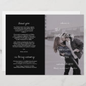 Brittany Elegant Photo Folded Programme Wedding (Voorkant / Achterkant)