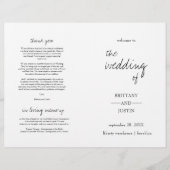 Brittany Elegant Script Folded Wedding Program (Voorkant)