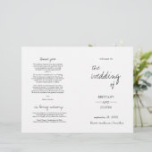 Brittany Elegant Script Folded Wedding Program (Staand voorkant)