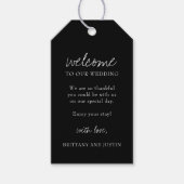 Brittany Elegant White Calligraphy Wedding Welcome Cadeaulabel (Voorkant)